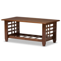 Baxton Studio SW5218-Cherry-TS2-CT Larissa Living Room Occasional Coffee Table